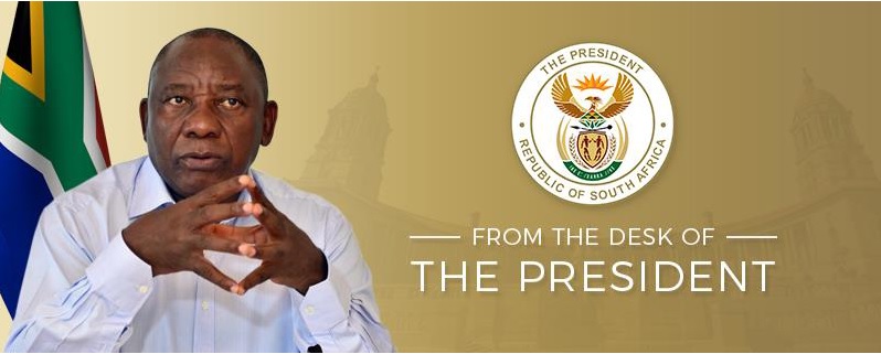 President Ramaphosa pens weekly newsletter.
